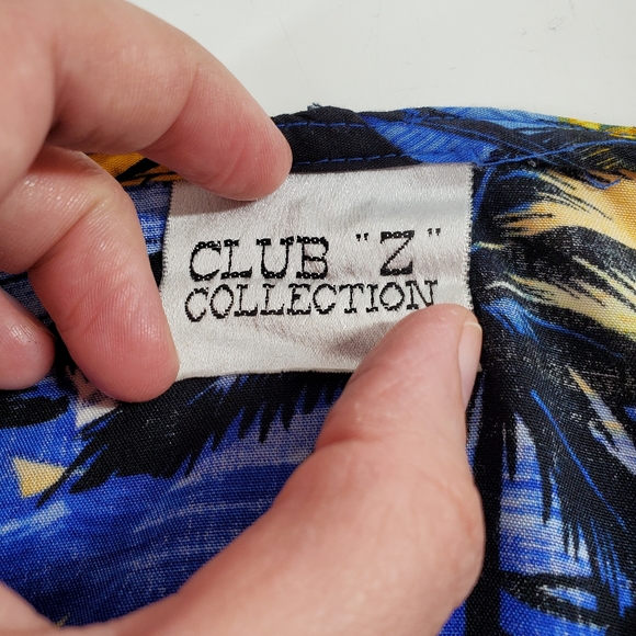Club Z Collection Blue Tropical Palm Tree Dress - Picture 6 of 11